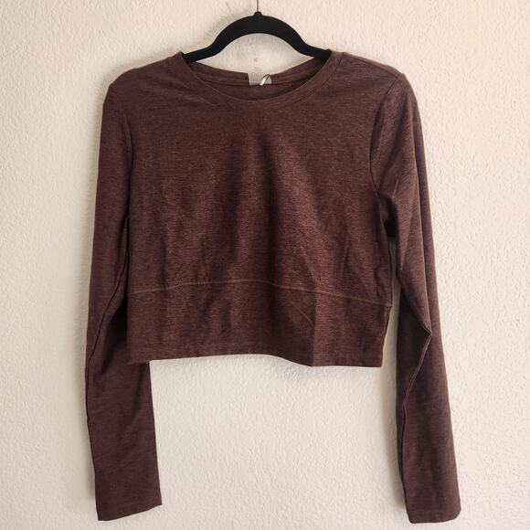 Calia Women's Size XL‎ Coffee Brown Twist Back Cropped Athletic Long Sleeve NWT - Picture 2 of 4